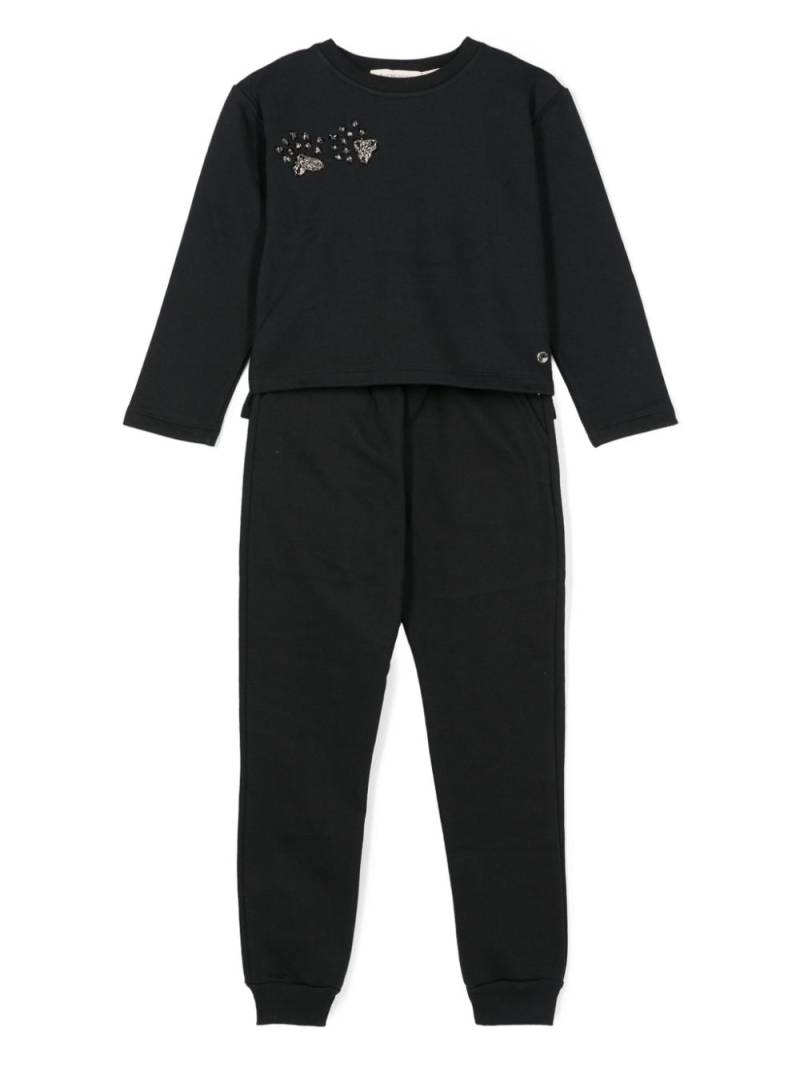 Lethicia Bronstein tiger bead-embellished jersey tracksuit - Black von Lethicia Bronstein