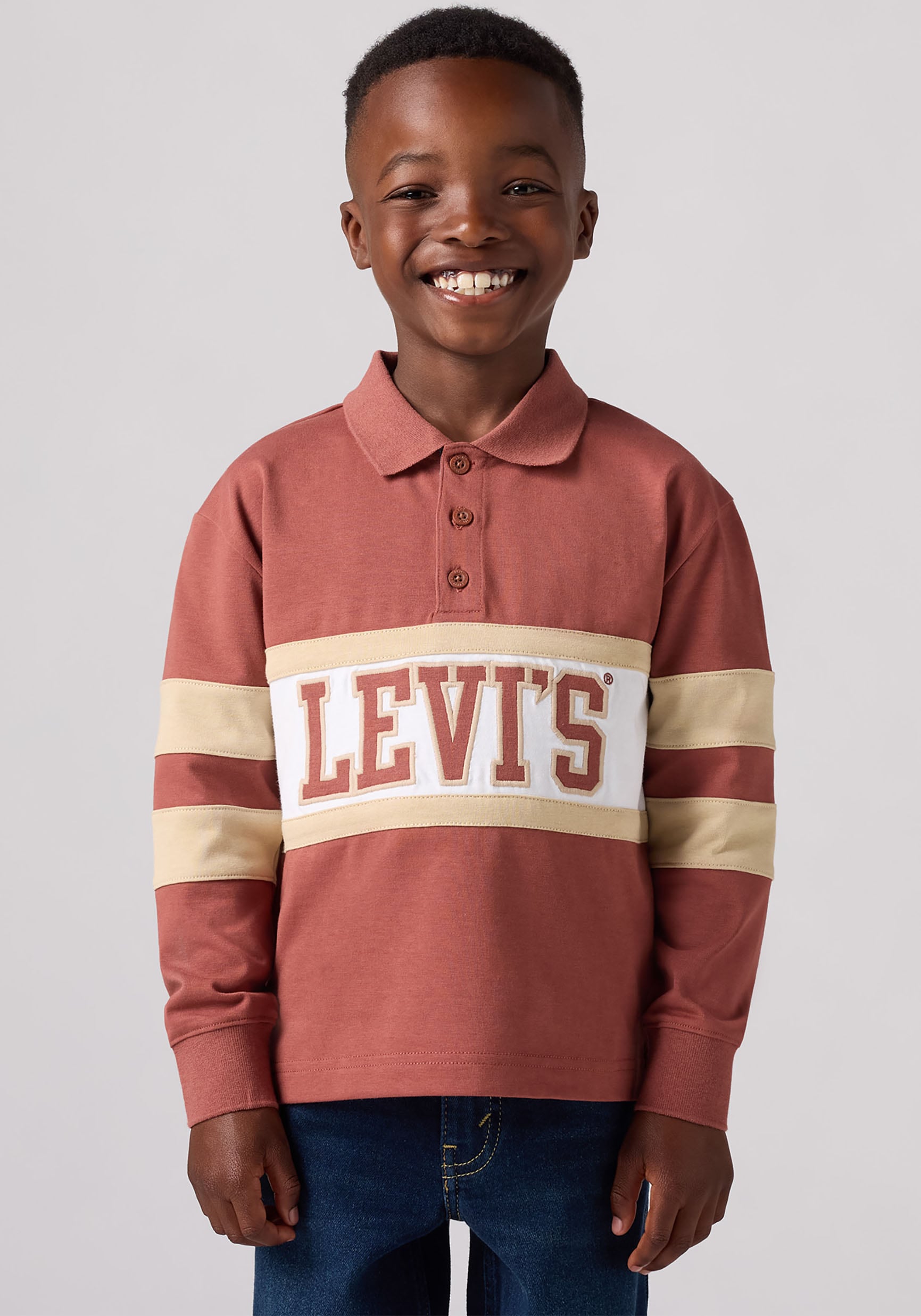 Levi's® Kids Langarm-Poloshirt »LVB RELAXED LS POLO«, mit Markenschriftzug for BOYS von Levi's® Kids