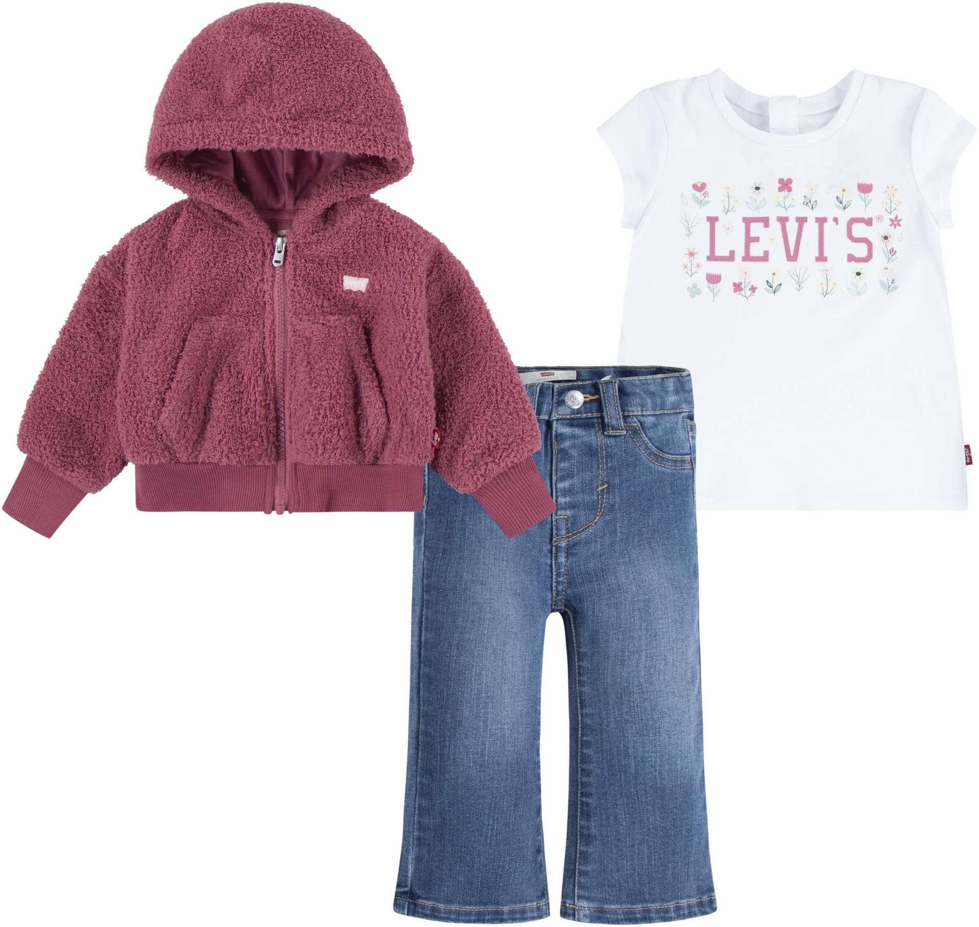 Levi's® Kids Shirt, Hose & Jäckchen »LVG 3PC ZIP HOODIE & WIDE LEG«, for GIRLS von Levi's® Kids