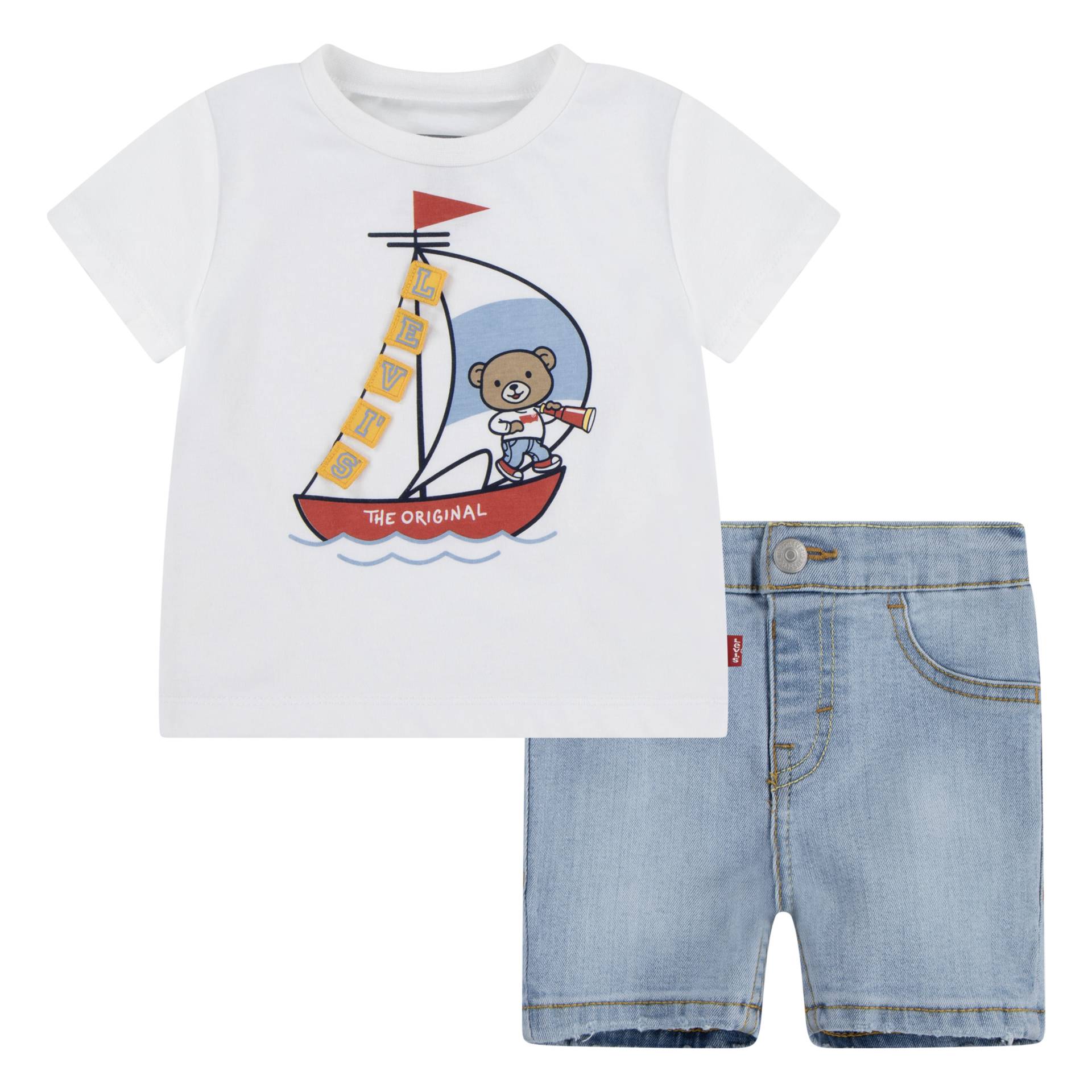 Levi's® Kids T-Shirt & Shorts »LVB LEVI 3D SAILING DENIM SET«, mit Bären-Grafik von Levi's® Kids