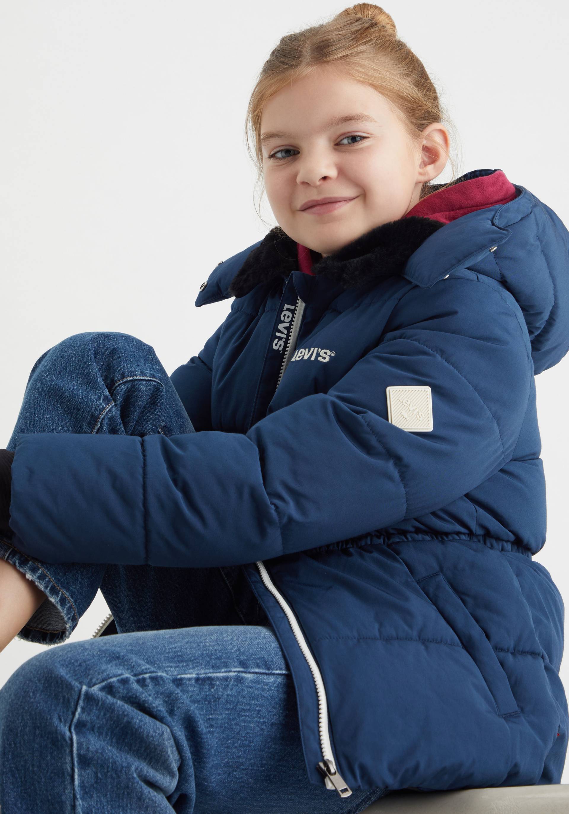 Levi's® Kids Winterjacke »LVG MIX MEDIA THIGH LENGTH PUF«, mit Kapuze, mit abnehmbarer Kapuze for GIRLS