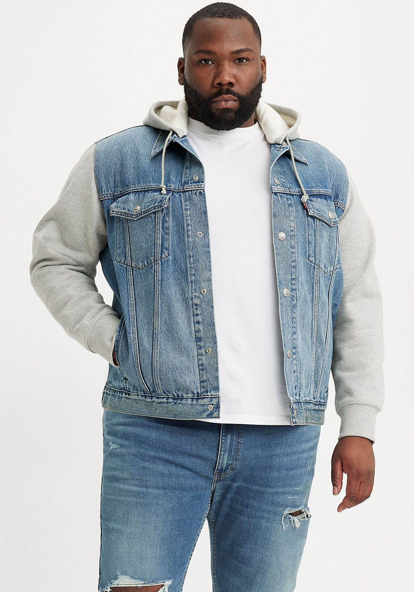 Levi's® Plus Hybridjacke, mit Kapuze, mit Sweat Kapuze und Ärmeln von Levi's® Plus