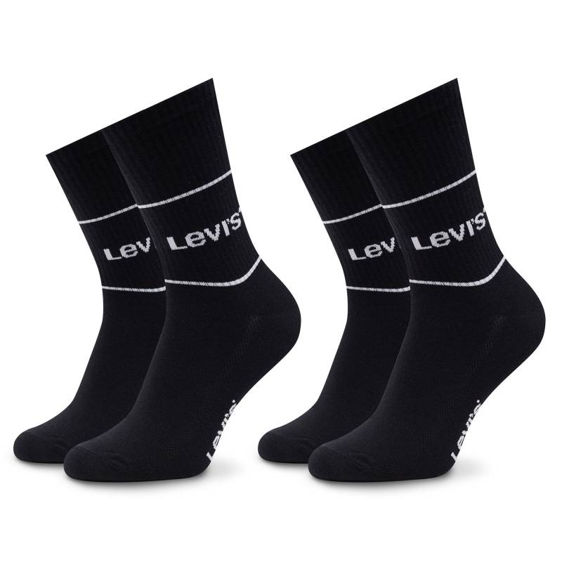 2er-Set hohe Unisex-Socken Levi's® 701210567 Schwarz von Levi's®