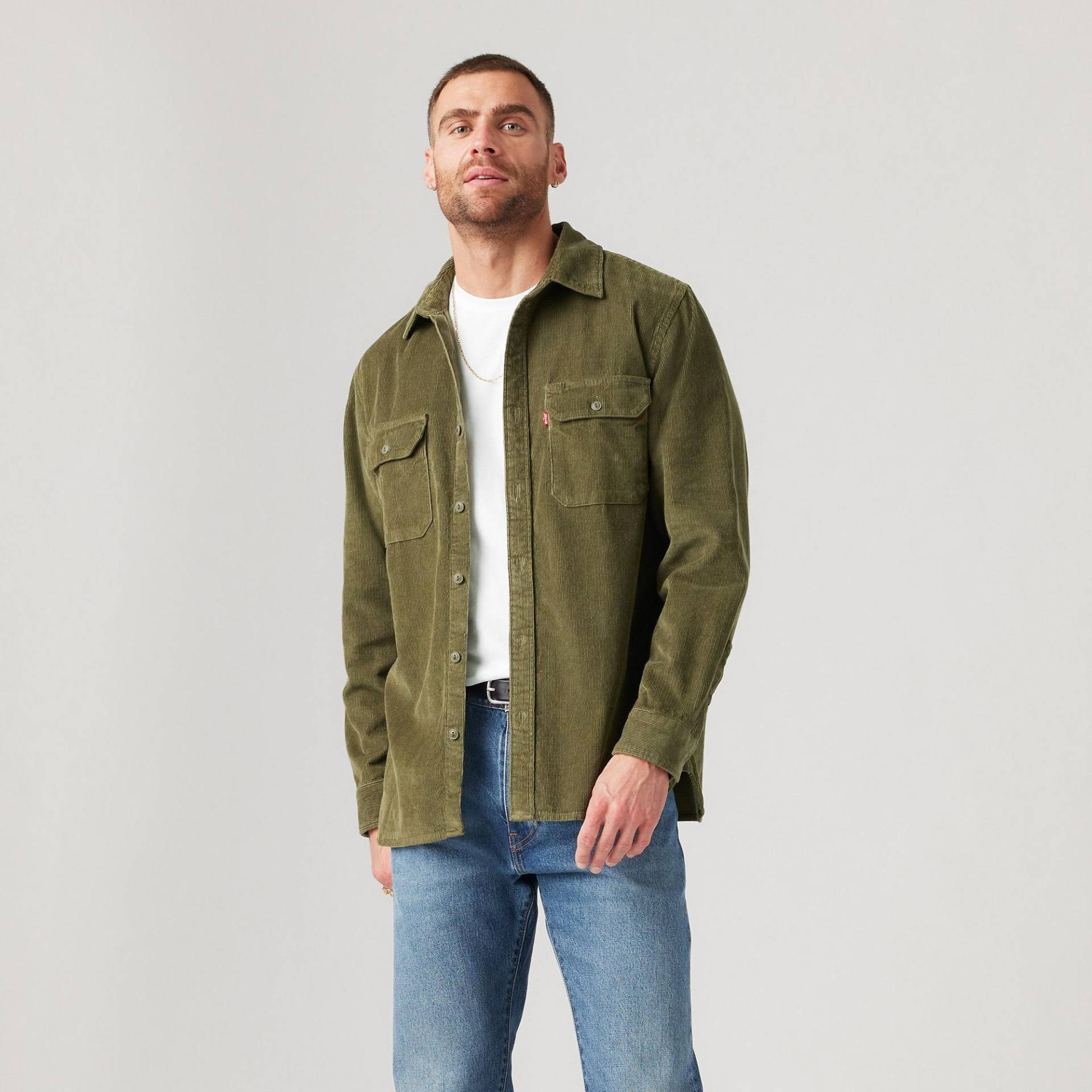 Hemd, Langarm Herren Olivegrün L von Levi's®