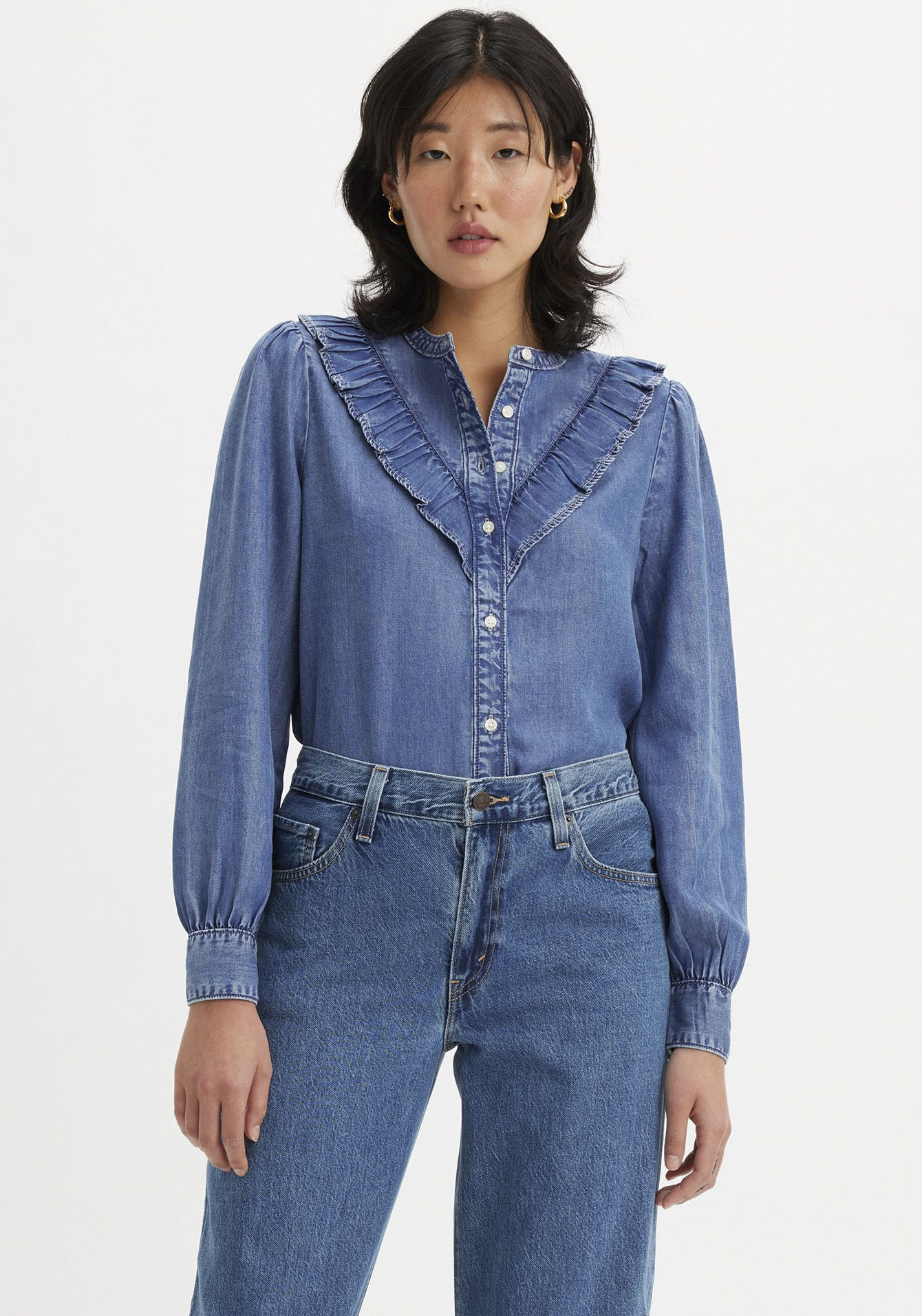 Levi's® Jeansbluse »CARINNA BLOUSE DEM DA«, mit Rüsschen Applikation von Levi's®