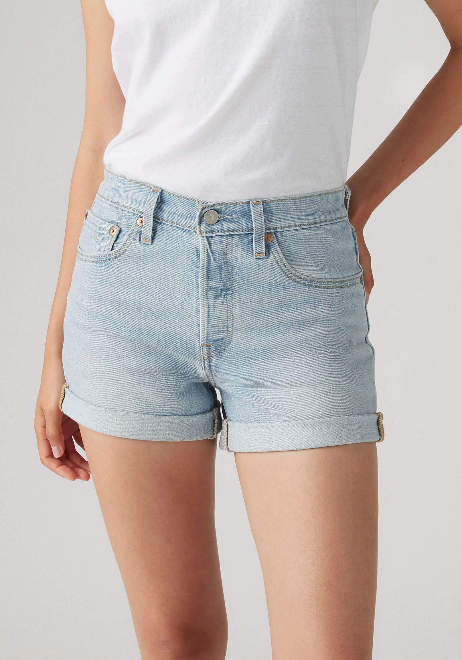 Levi's® Jeansshorts »501 Short Long«, Mit Knopfverschluss und krempelbarem Saum von Levi's®