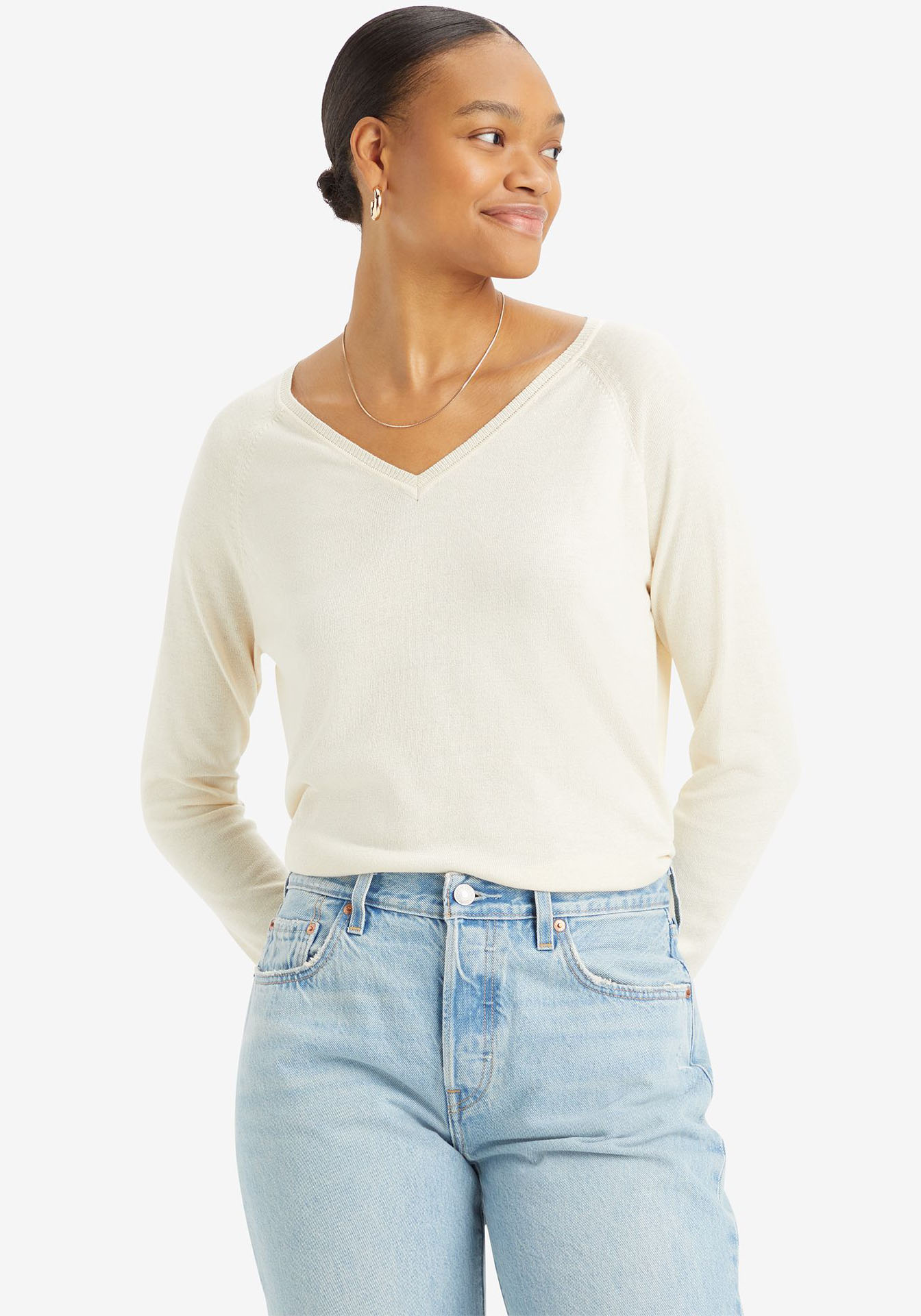 Levi's® Longpullover »PETAL VNECK SWEATER«, mit Rippbündchen von Levi's®