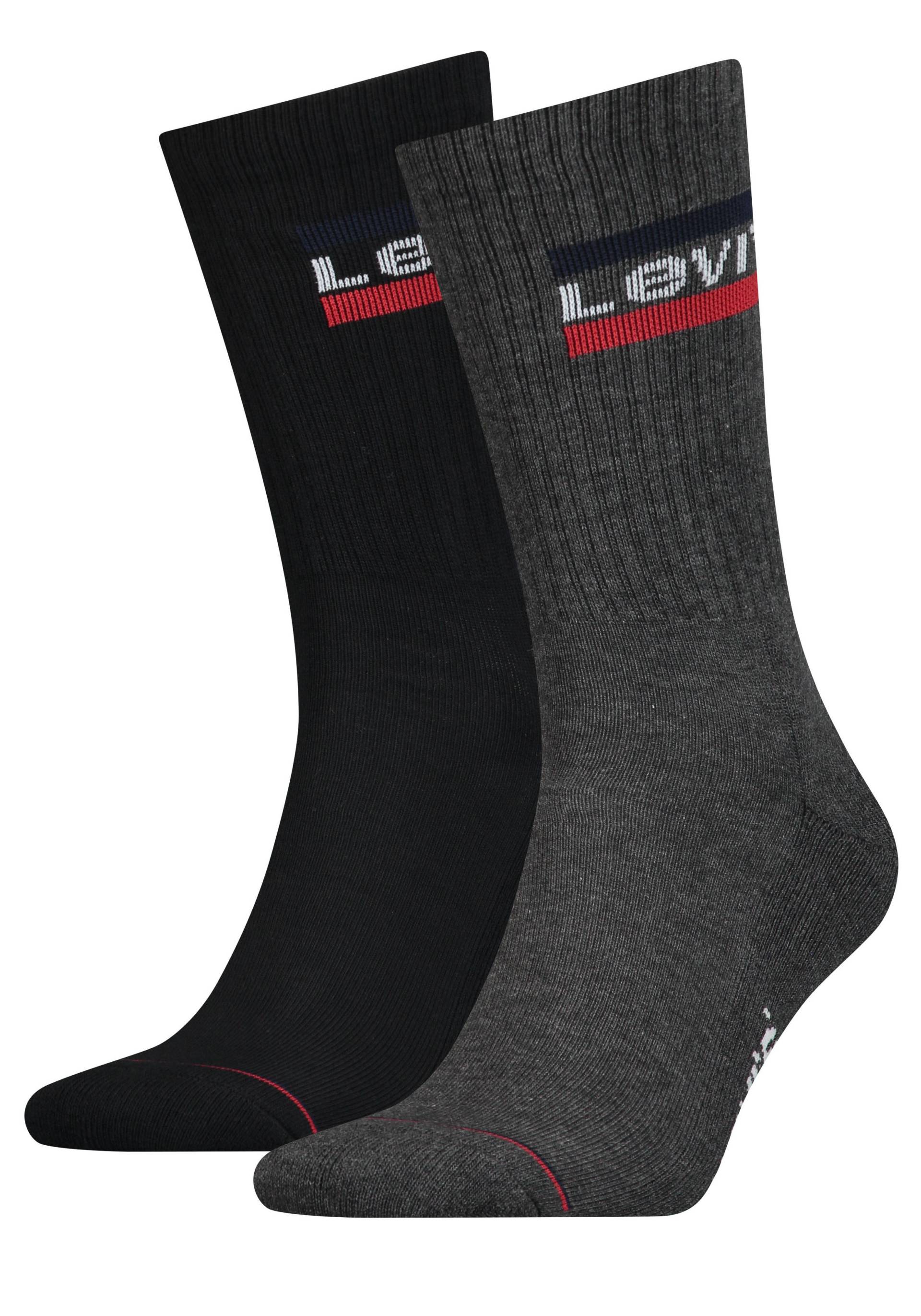 Levi's® Socken »LEVIS REGULAR CUT SPRTWR LOGO 2P«, (Packung, 2 Paar, 2er Pack), mit breitem Logobund von Levi's®