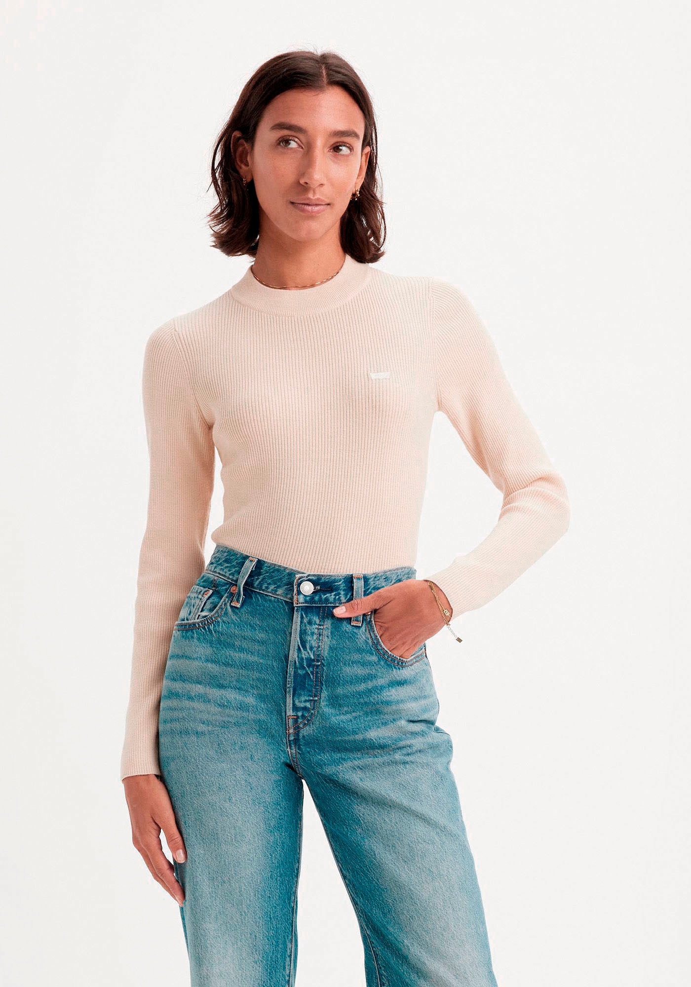 Levi's® Strickpullover »CREW RIB SWEATER«, mit Batwing Logo von Levi's®