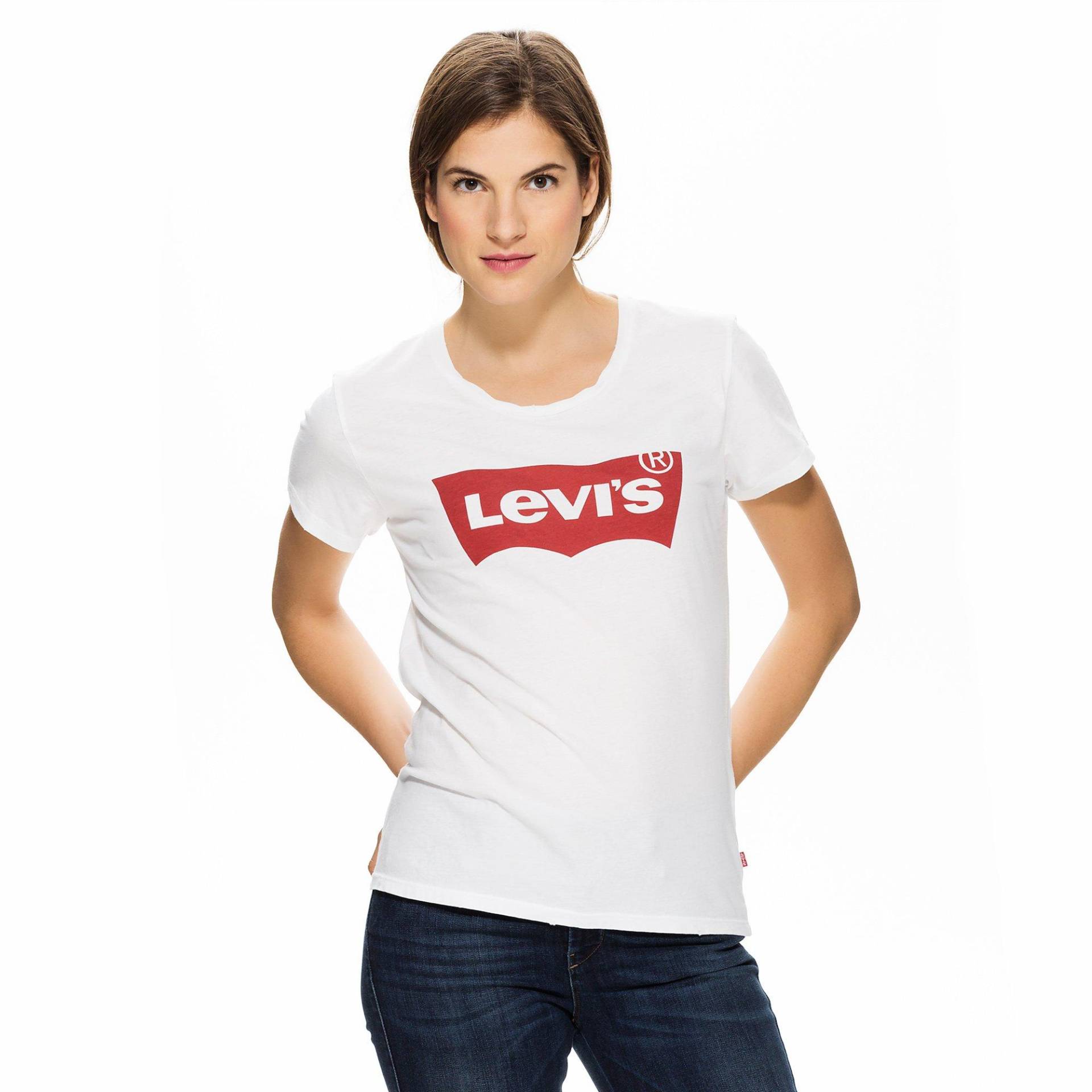 Levi's® - T-Shirt, Rundhals, kurzarm, für Damen, Weiss Bedruckt, Größe S von Levi's®