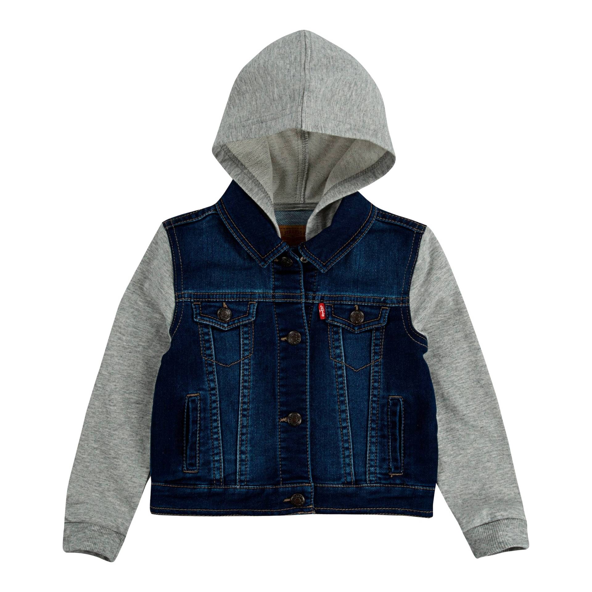 Jeansjacke mit Sweatärmel und Kapuze Jeansjacke mit Sweatärmel und Kapuze von Levi`s Kids