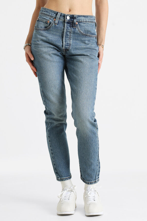 Levi's 501 High Rise Skinny Jeans L28 | Medium Indigo Worn In | Damen  | 25/28 von Levi's