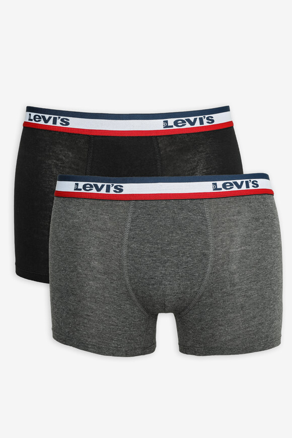 Levi's Doppelpack Boxershorts | Schwarz + Dunkelgrau meliert | Jungen  | L von Levi's