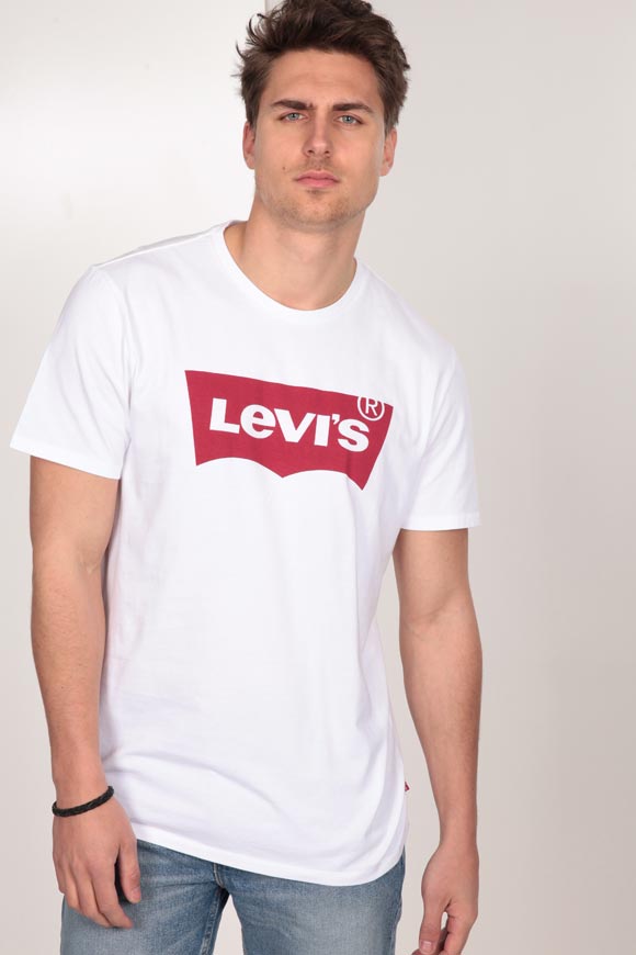 Levi's T-Shirt | Weiss + Rot | Herren  | L von Levi's