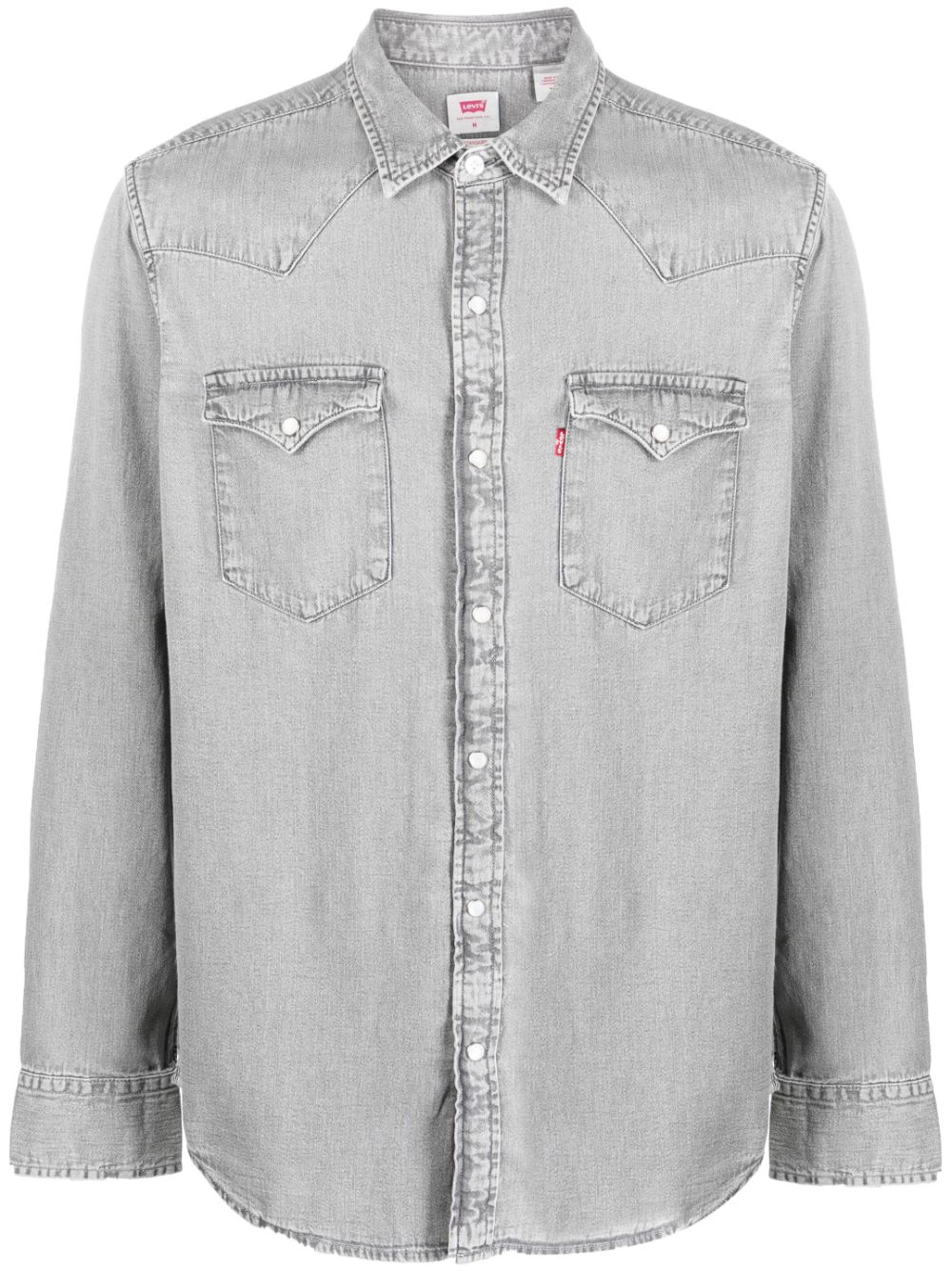 Levi's logo-patch denim shirt - Grey von Levi's