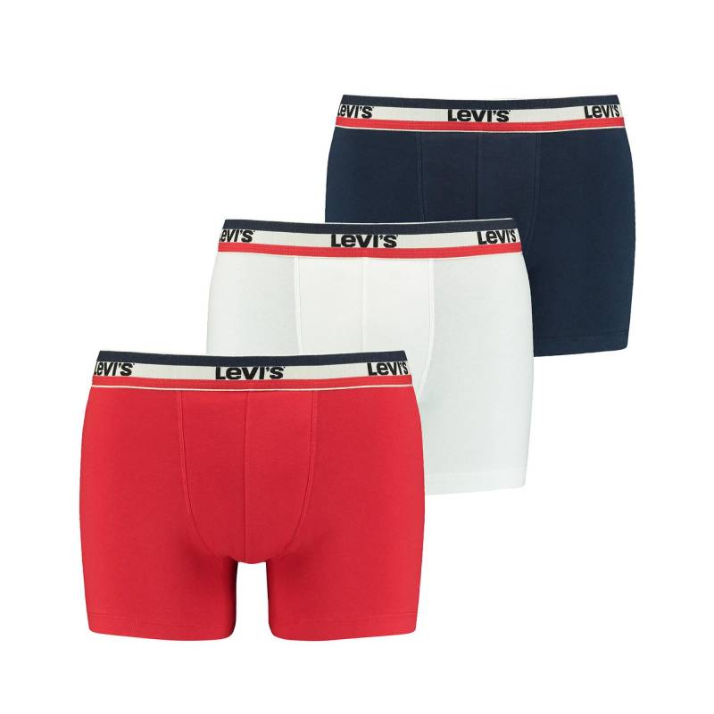 Levis - Boxershort  3er Pack Stretch-MEN SPRTSWR LOGO BOXER BRIEF 3P, für Herren, Rot Bunt, Größe XL von Levis