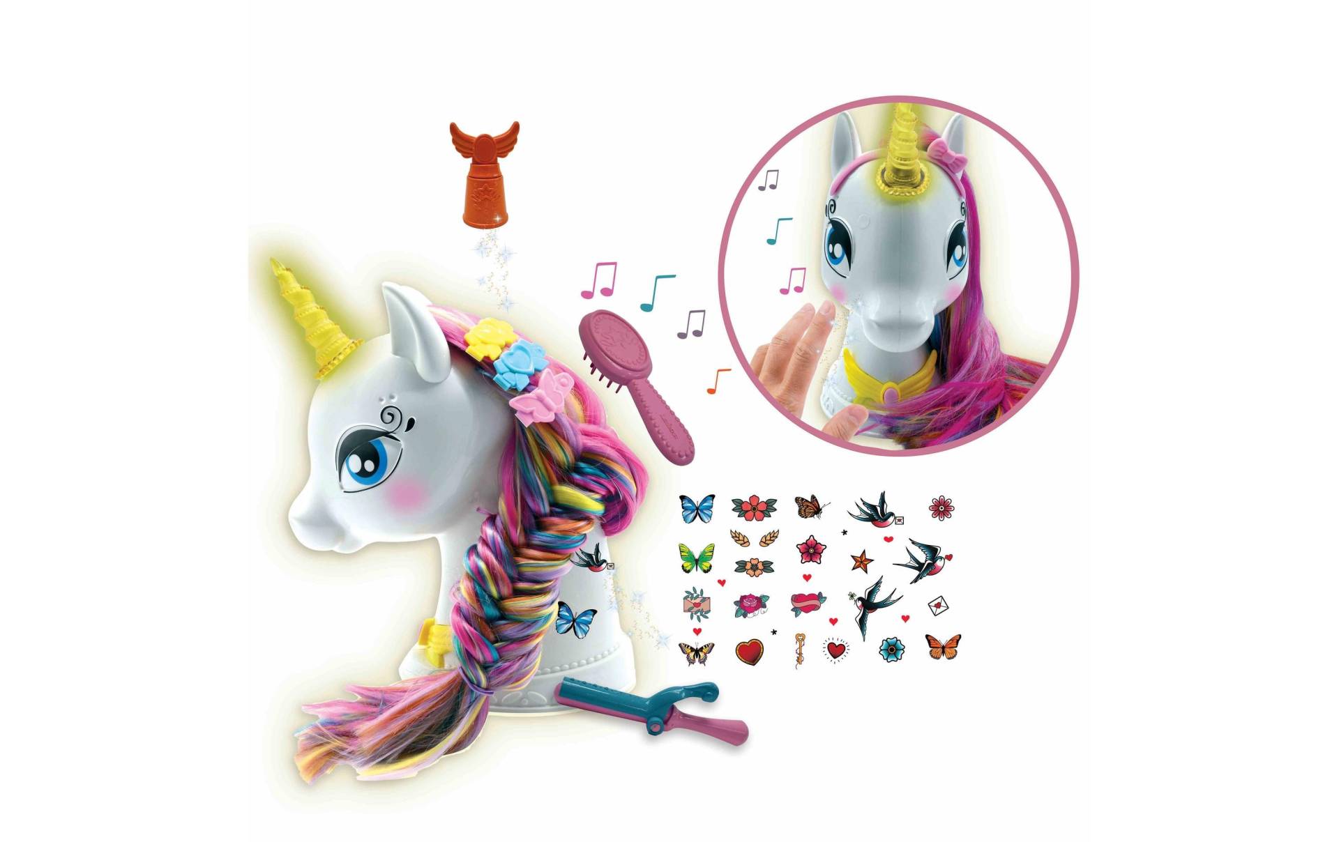 Lexibook® Spielwelt »Einhorn Frisierkopf mit Musik und Zubehör« von Lexibook®