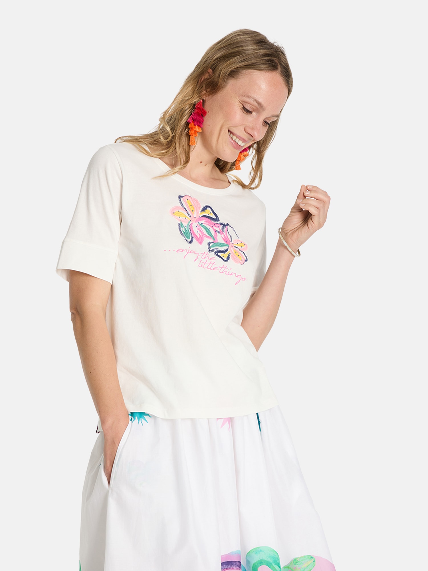 Lieblingsstück T-Shirt »DianeL«, mit Frontprint, seitliche Schlitze von Lieblingsstück