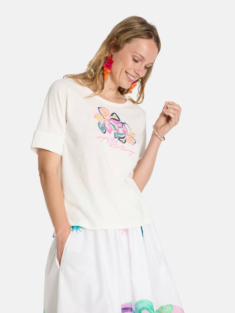 Lieblingsstück Rundhalsshirt »DianeL«, mit Stickerei und Glitzernieten von Lieblingsstück