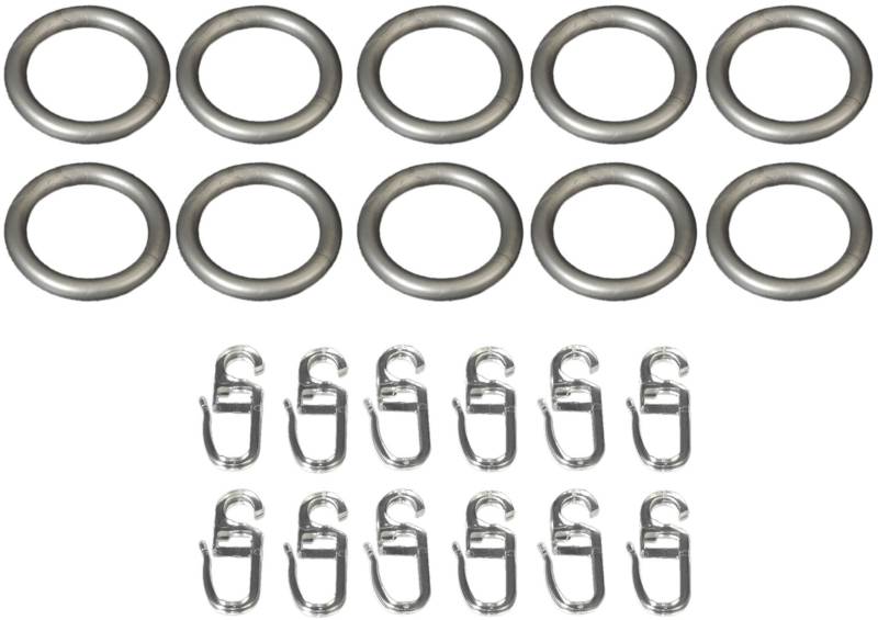 Liedeco Gardinenring, (Set, 10 St., mit Faltenlegehaken), für Gardinenstangen Ø 20 mm von LIEDECO