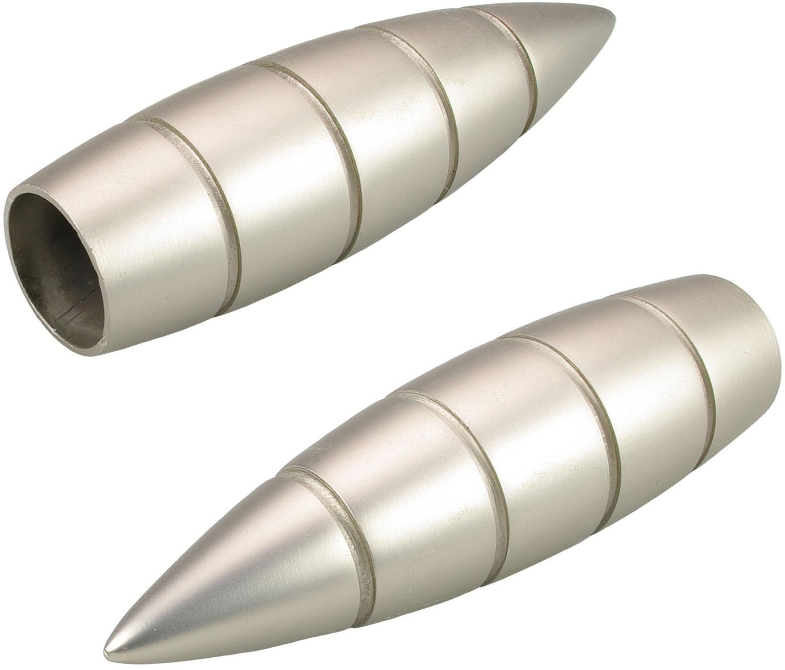 Liedeco Gardinenstangen-Endstück »Bullet mit Rille«, (Set, 2 St.), für Gardinenstangen Ø 16 mm von LIEDECO