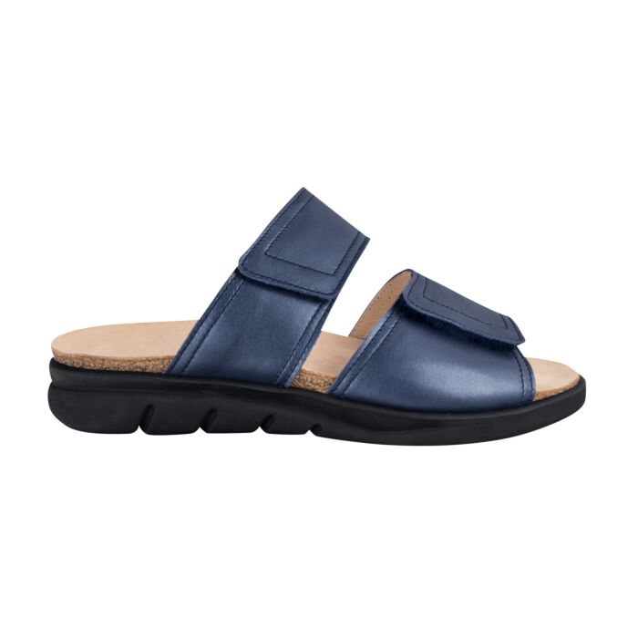 Lienhard Pantolette Nappaleder & Klettverschluss blau, 35 von Lienhard