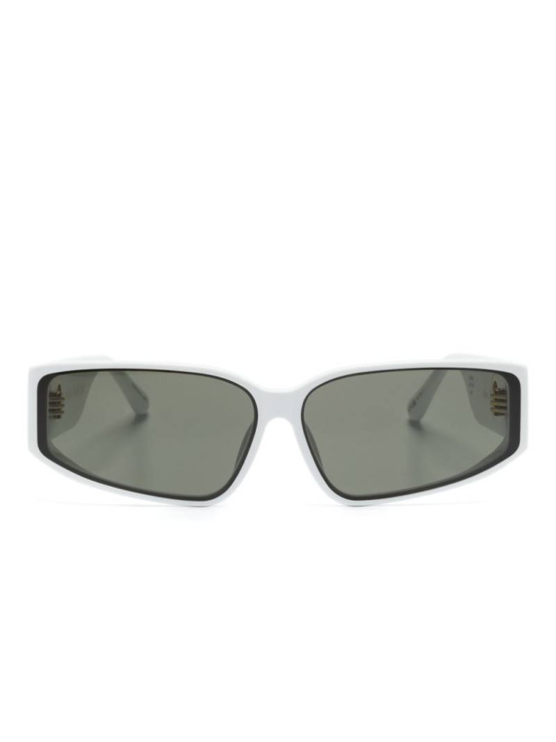 Linda Farrow Alexis biker-frame sunglasses - White von Linda Farrow