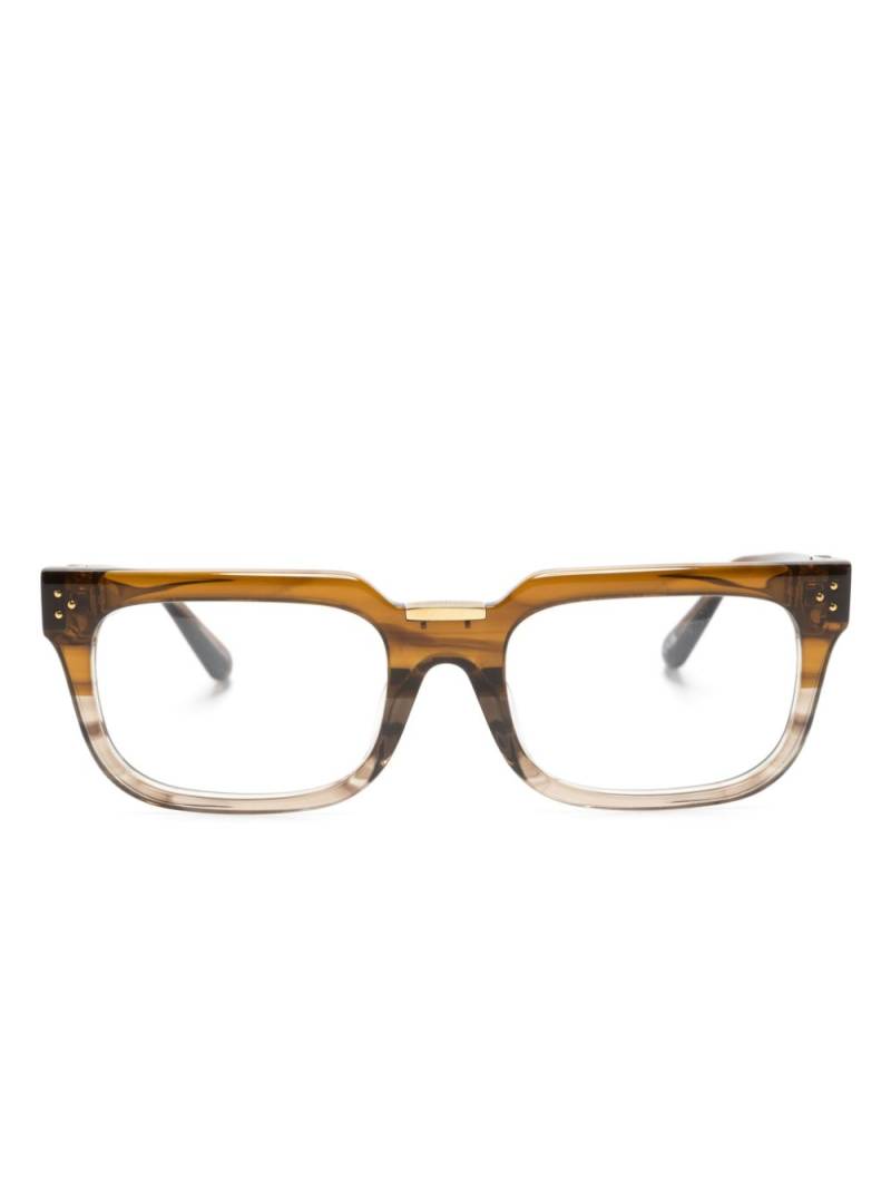 Linda Farrow Yoan rectangle-frame glasses - Brown von Linda Farrow