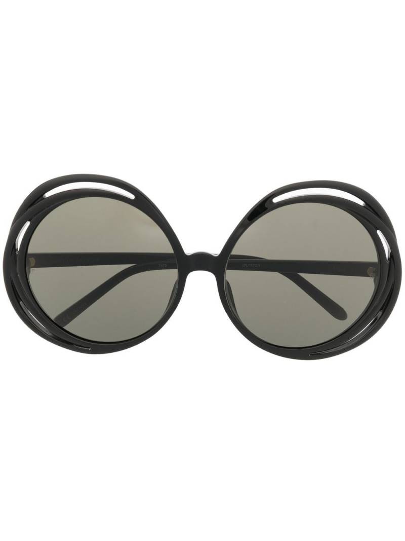 Linda Farrow exaggerated round-frame sunglasses - Black von Linda Farrow