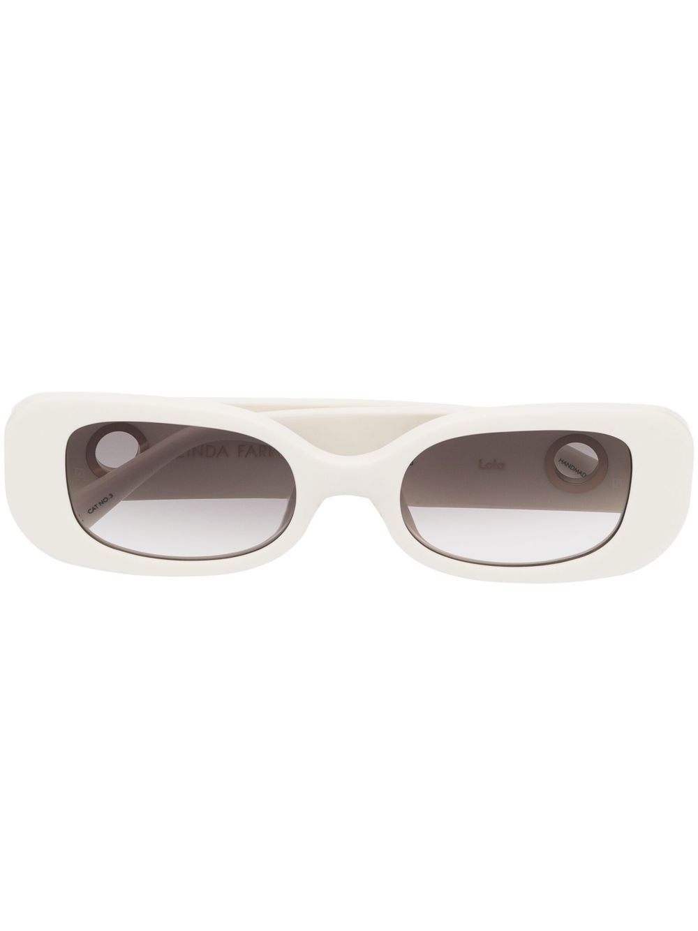 Linda Farrow eyelet-embellished oval-frame sunglasses - White von Linda Farrow