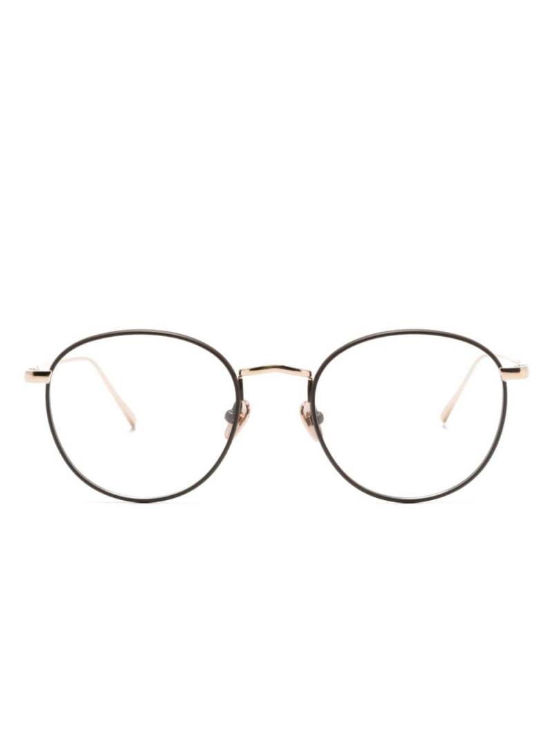 Linda Farrow round-frame stainless steel glasses - Pink von Linda Farrow