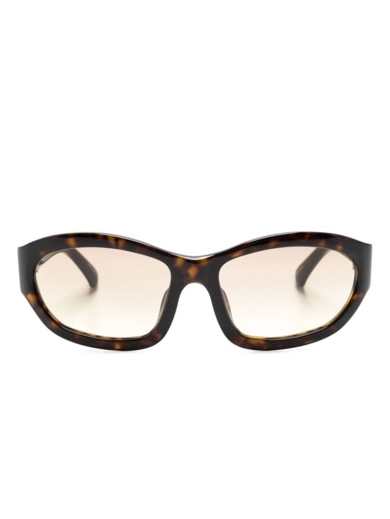 Linda Farrow x Dries Van Noten 215 biker-style frame sunglasses - Brown von Linda Farrow