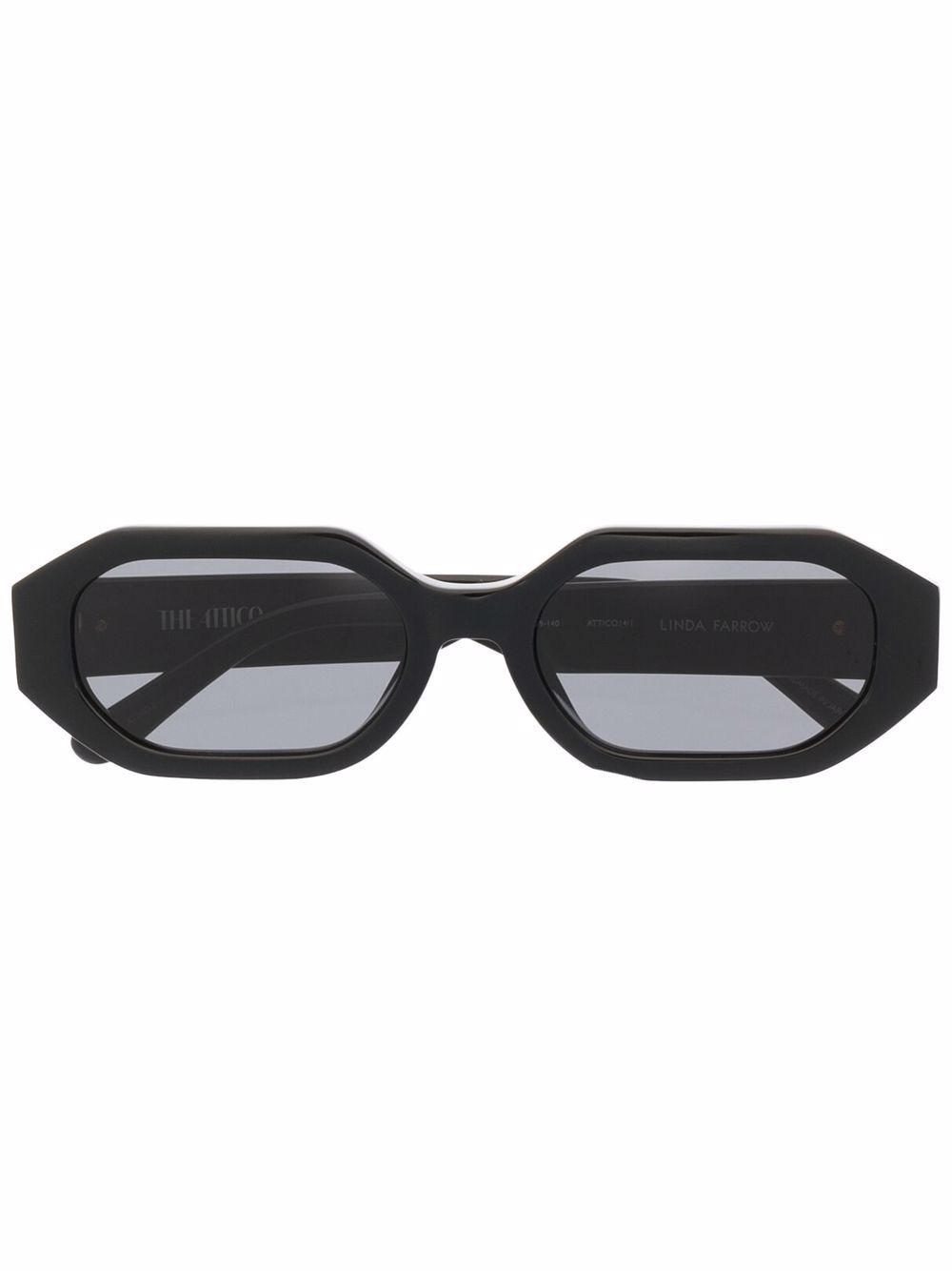 Linda Farrow x The Attico Irene rectangle-frame sunglasses - Black von Linda Farrow