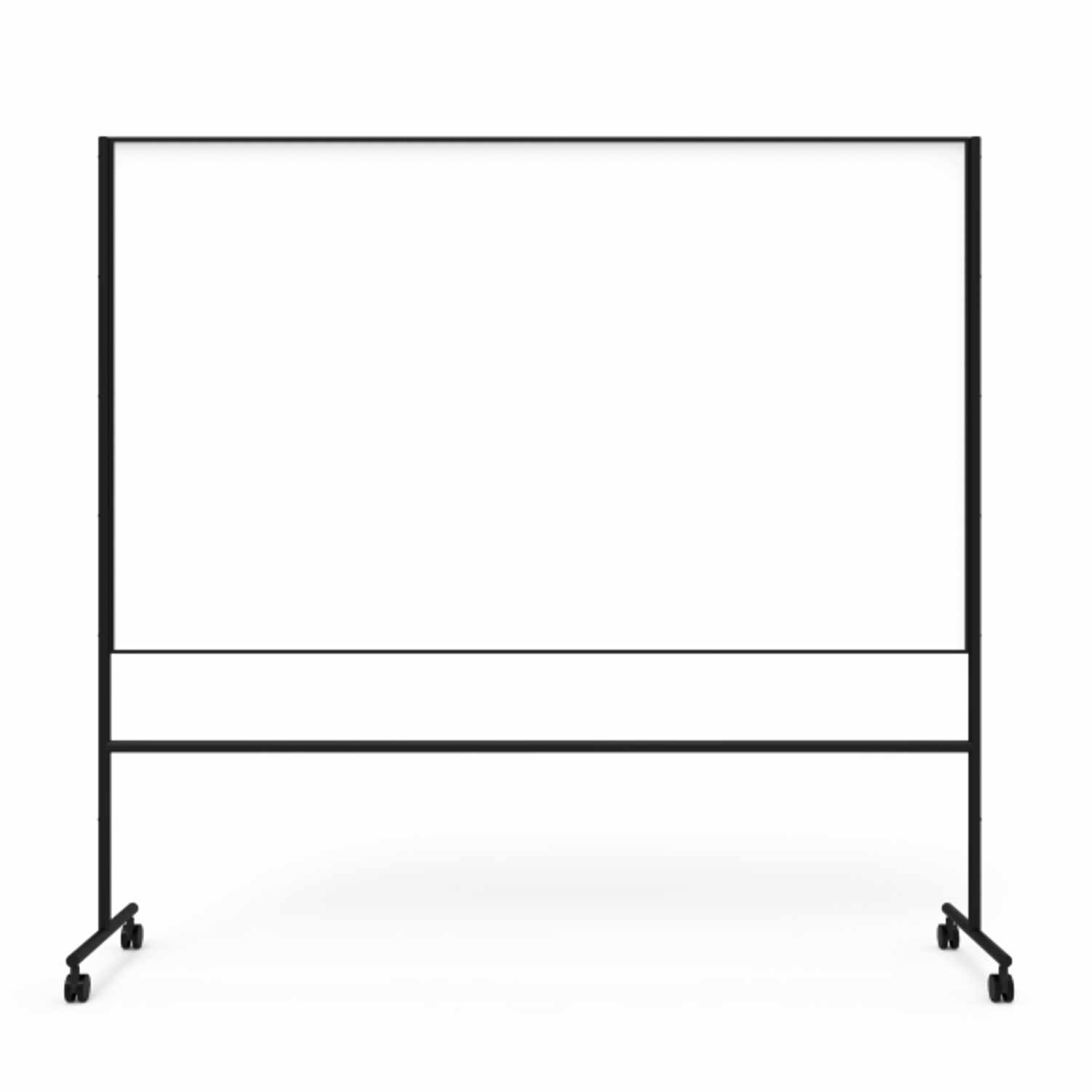 ONE doppelseitiges mobiles Whiteboard Schreibtafel, Breite 206,7 cm, Farbe schwarz von Lintex