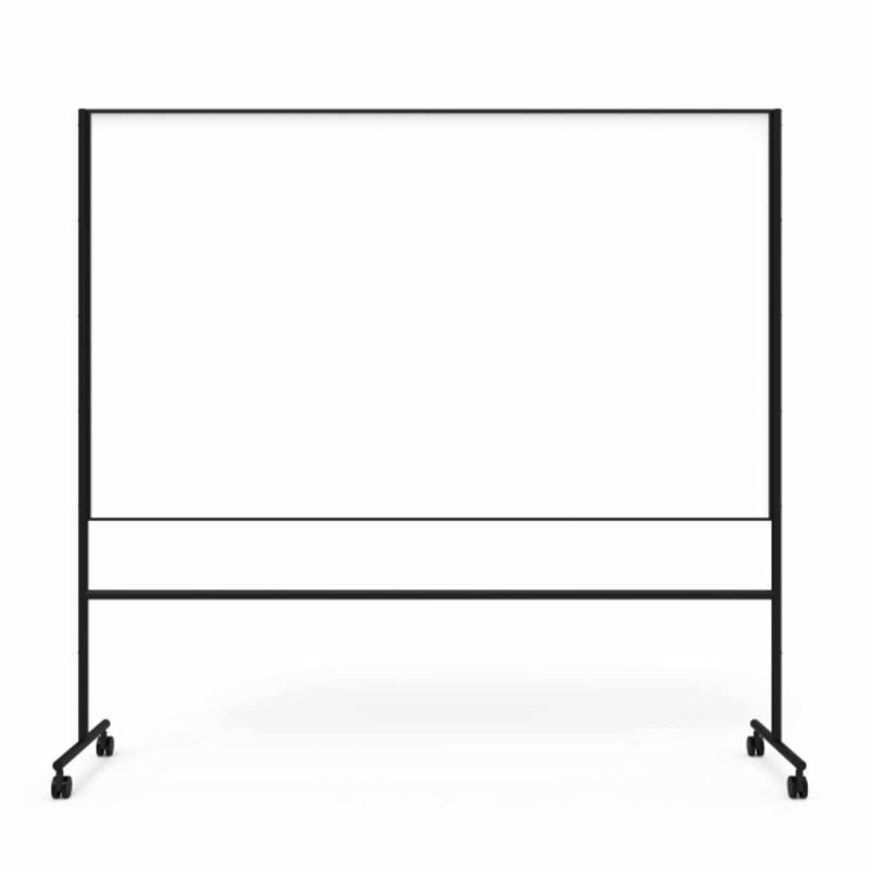 ONE doppelseitiges mobiles Whiteboard Schreibtafel, Breite 206,7 cm, Farbe schwarz von Lintex