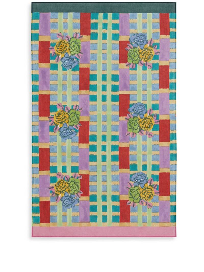 Lisa Corti Ankara Aqua floral-print beach towel - Blue von Lisa Corti