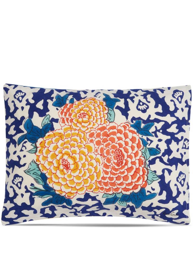 Lisa Corti Arabesque Corolla cotton cushion (40cm x 30cm) - Blue von Lisa Corti