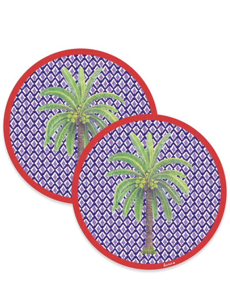 Lisa Corti Hima Palma circular place mats (set of two) - Purple von Lisa Corti