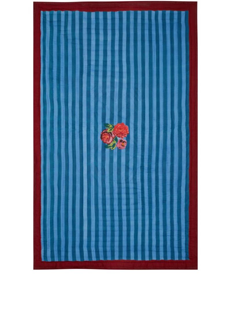 Lisa Corti Nizam Stripes cotton reversible quilt - Blue von Lisa Corti