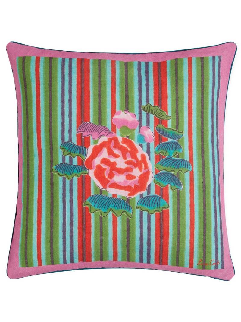 Lisa Corti Royal Palace stripe-print cushion - Green von Lisa Corti