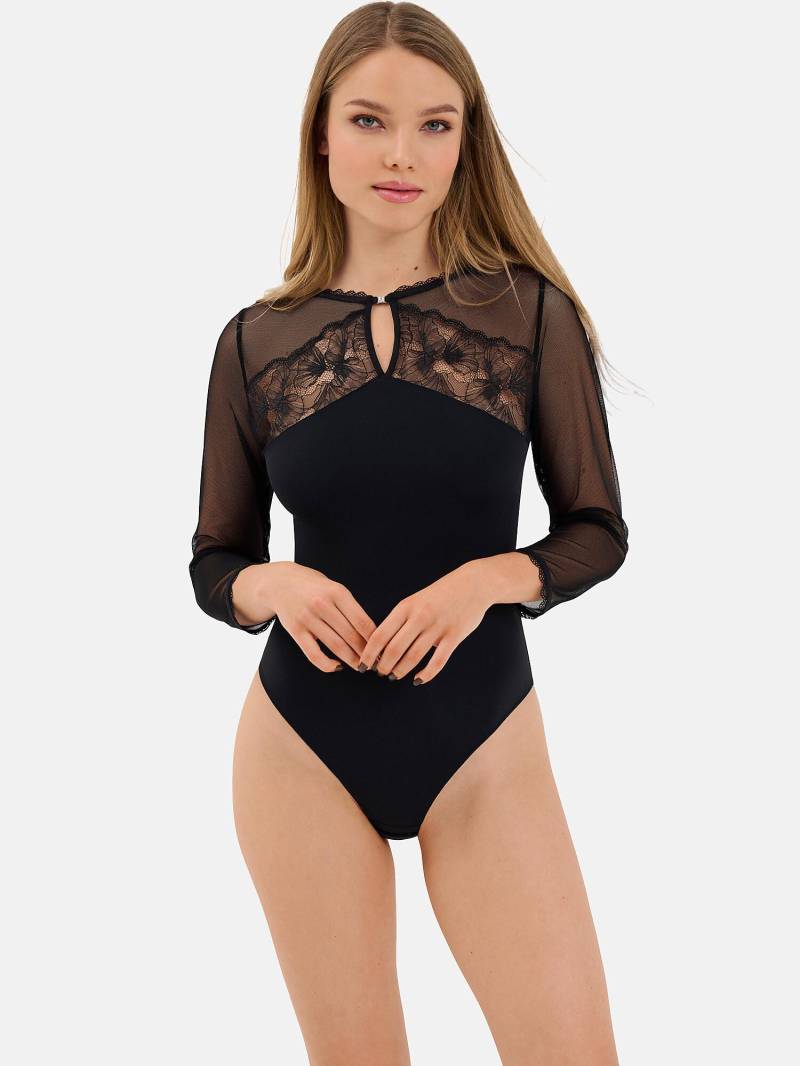 Brasilianischer Body Mit Dreiviertel-ärmeln Sympathy Damen Schwarz 36 von Lisca