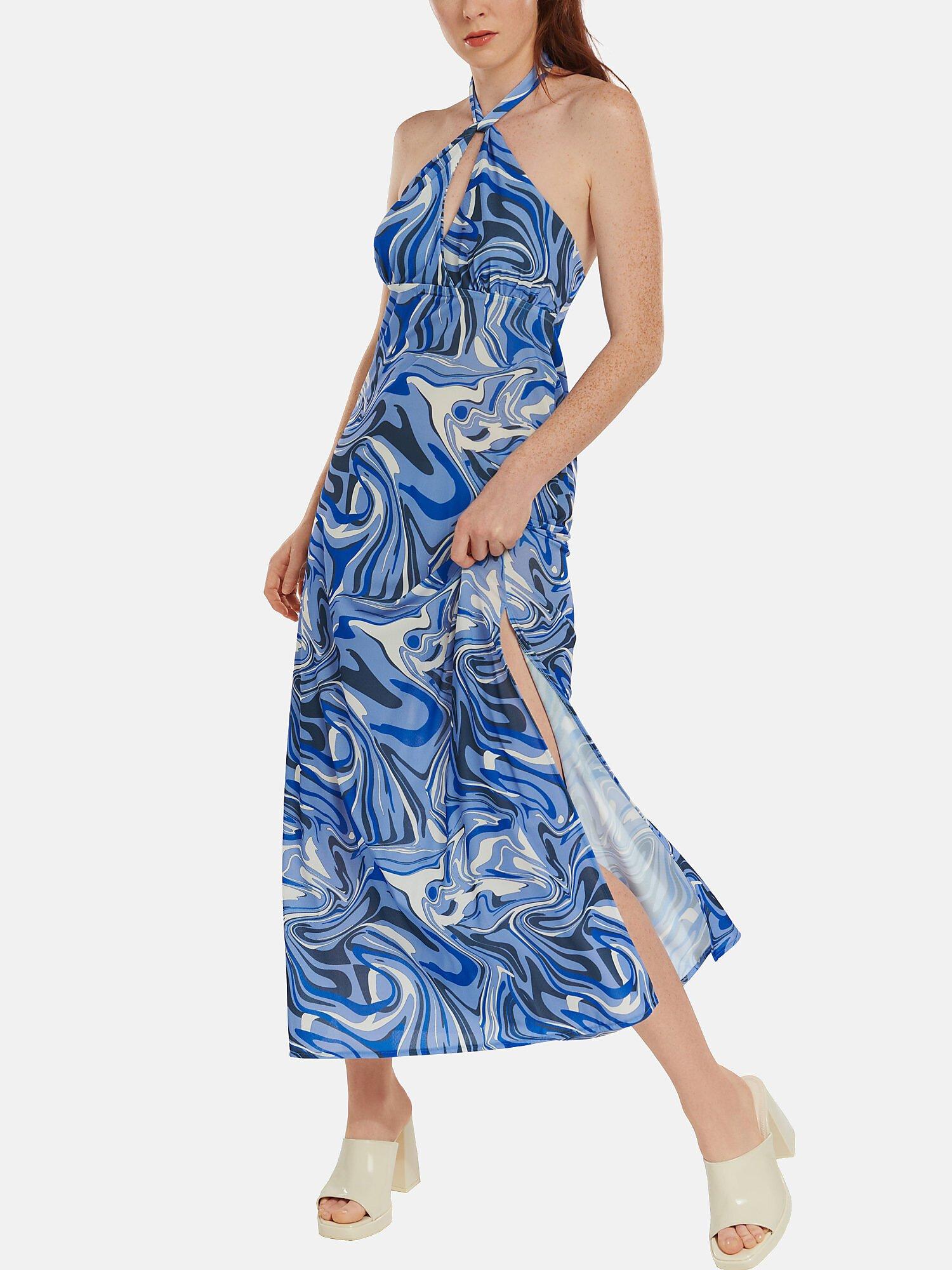 Langes Sommerkleid Palma Damen Blau L von Lisca