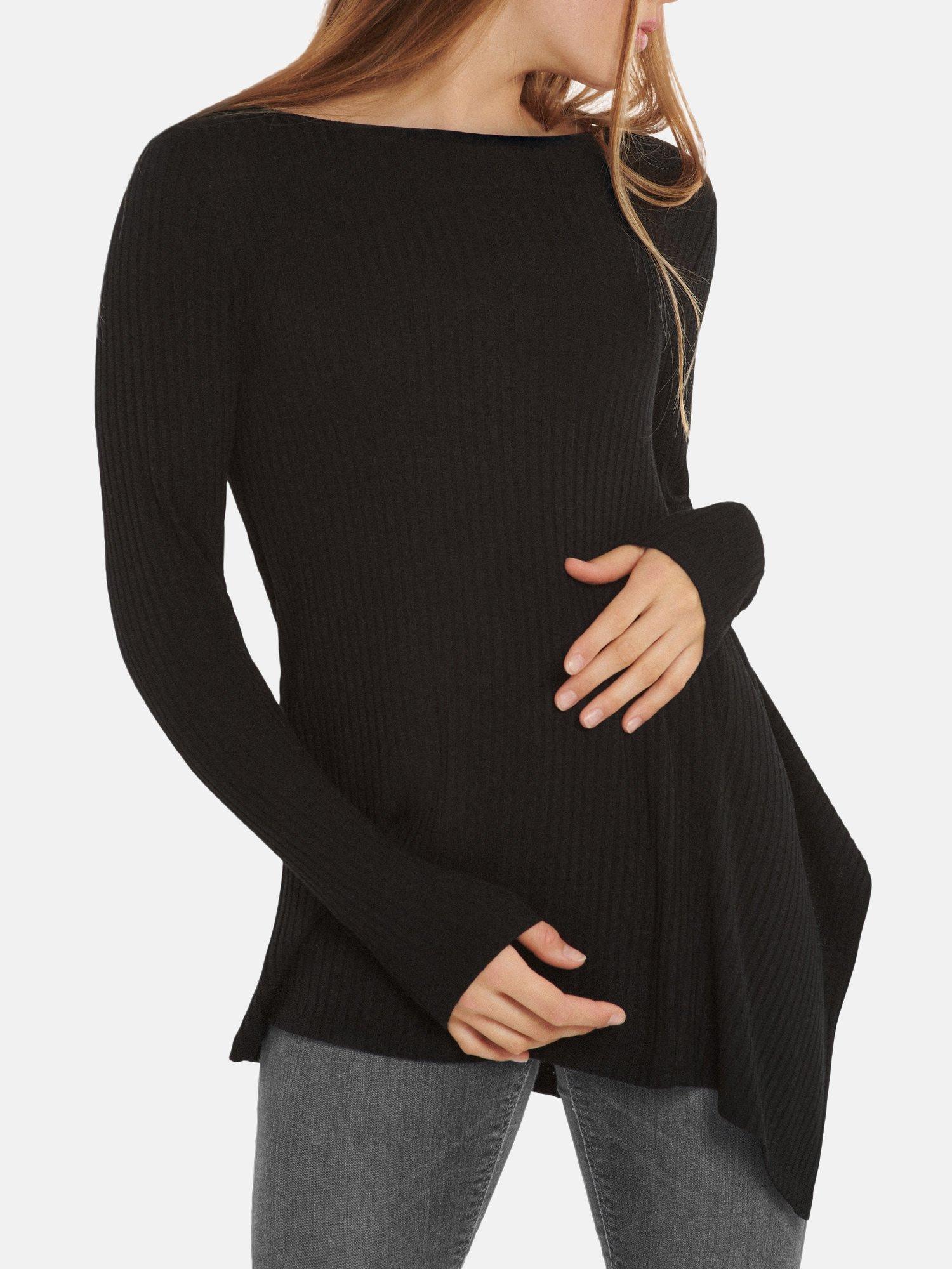 Asymmetrisches Langärmeliges Oberteil Cosy Damen Schwarz M von Lisca