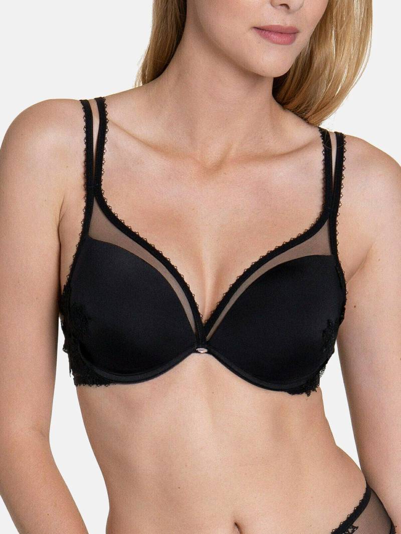 Pfingstrosen-push-up-bh Damen Schwarz B/75 von Lisca