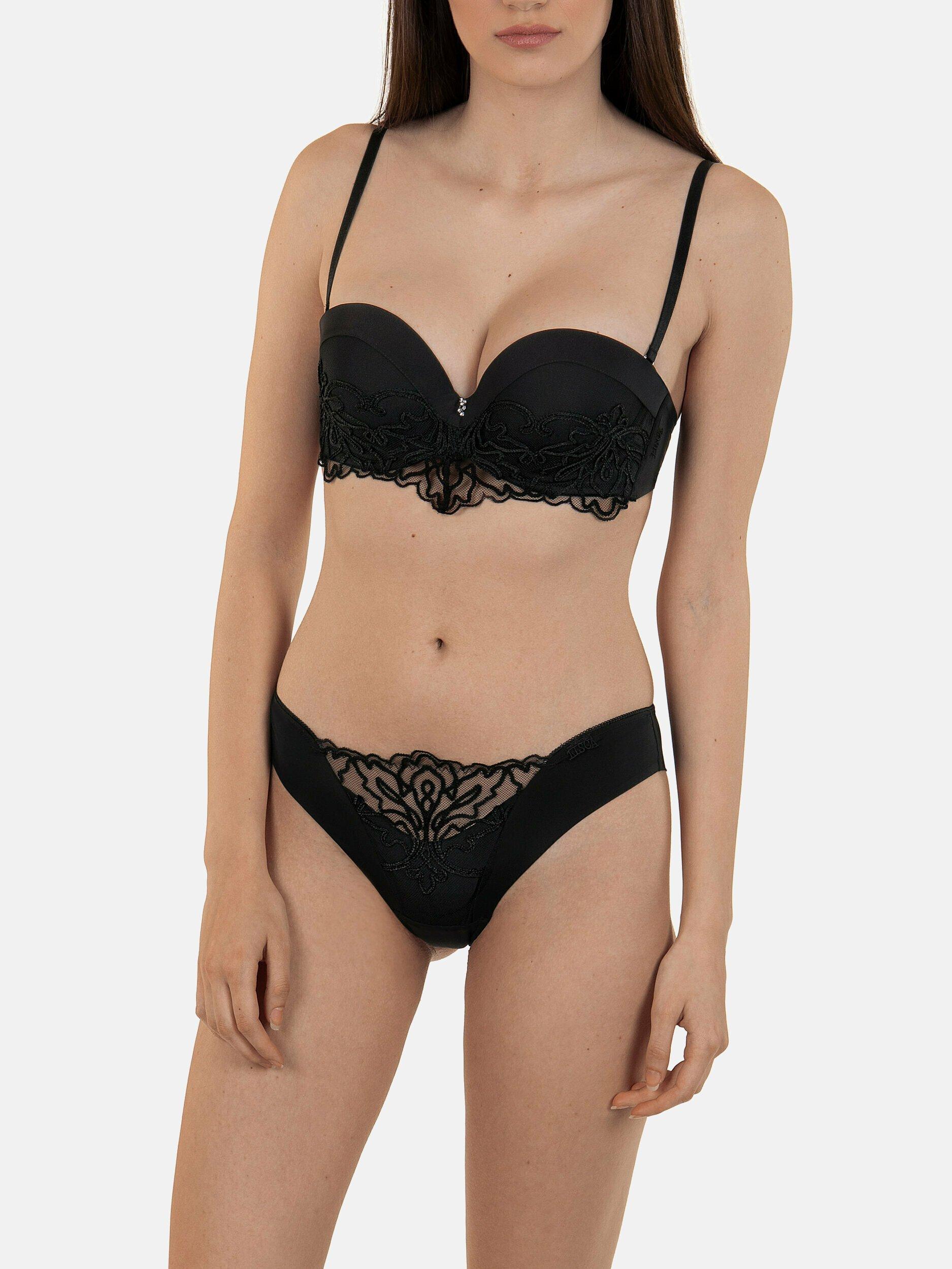 Rhapsodie E Balconette Push-up Bandeau Bra Damen Schwarz A/85 von Lisca