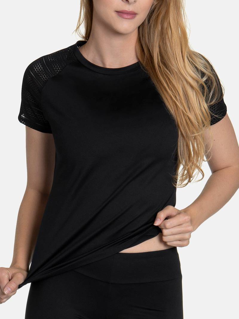 Kräftigeses Kurzärmeliges Sport-t-shirt Damen Schwarz S von Lisca