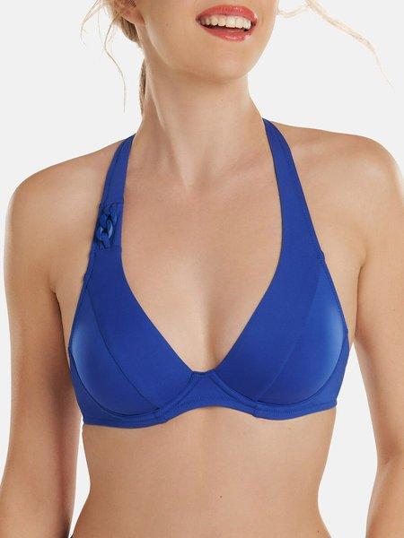 Neckholder-badeanzug-top Mit Armatur Palma Damen Blau B/40 von Lisca