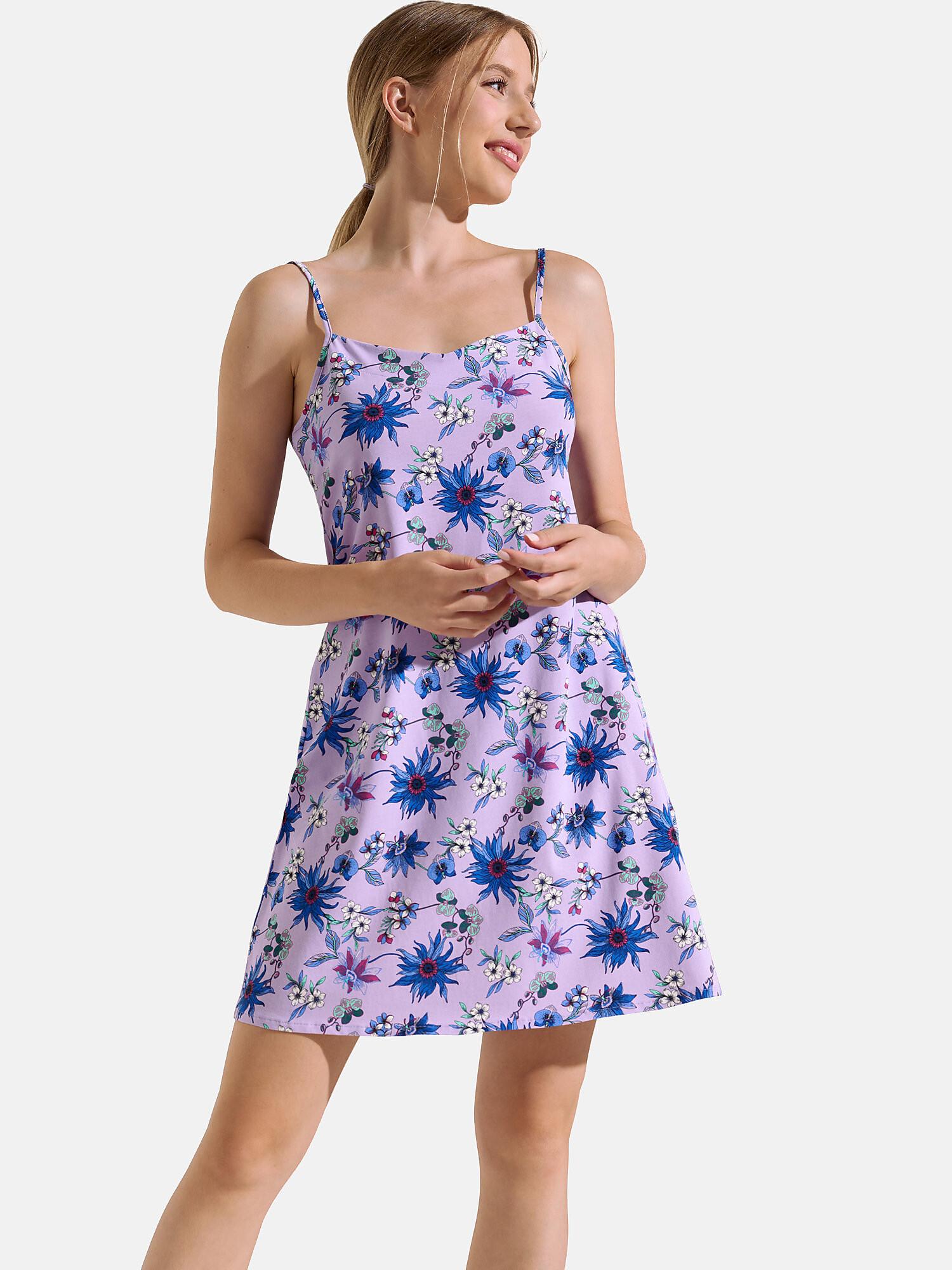 Negligé Flowers Damen Violett Bedruckt XL von Lisca