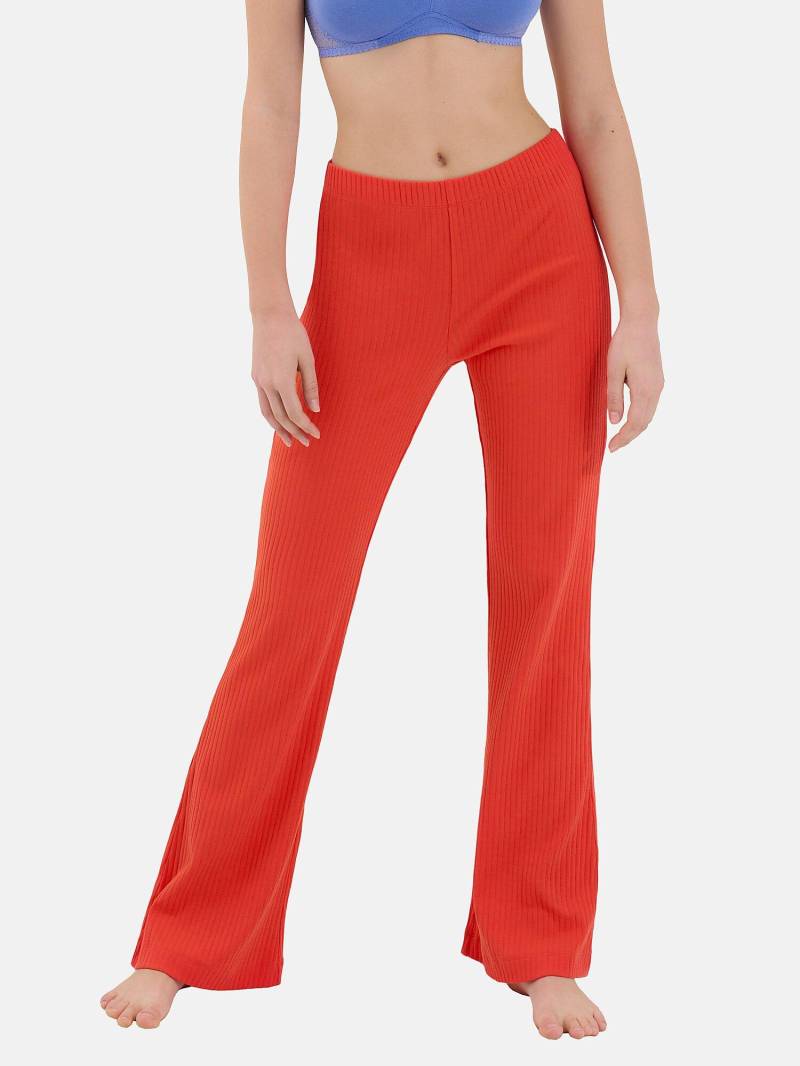 Pyjamastrümpfe Mit Ausgestellter Hose Lucky Damen Orange L von Lisca