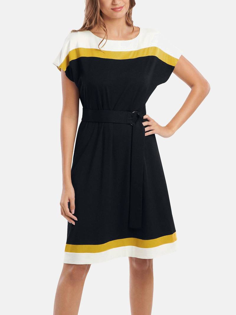 Sommerkleid Mit Gürtel Und Kurzen Ärmeln Saint Tropez Unisex Schwarz S von Lisca